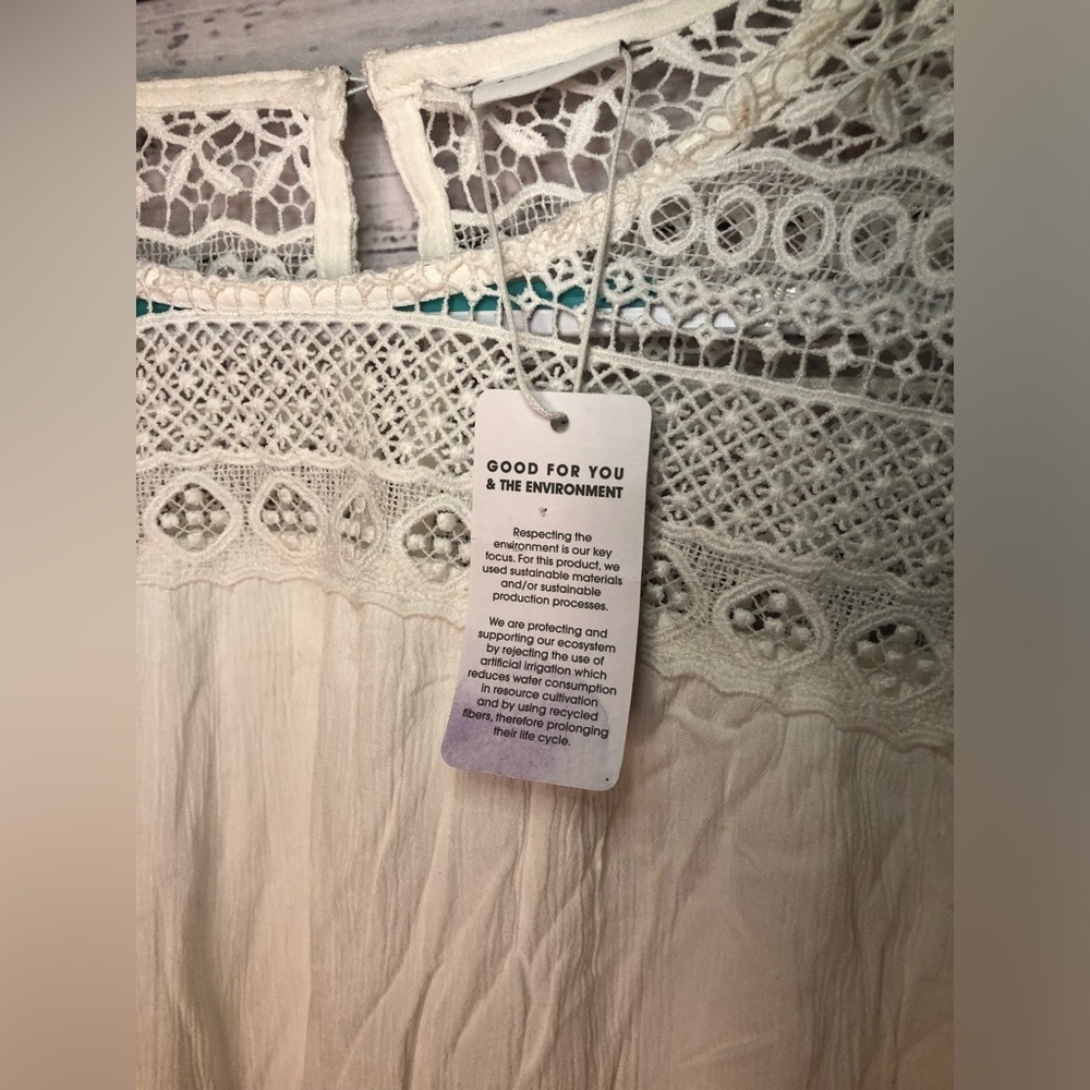 Lascana White Lace Flutter Sleeve Blouse NWT - Picture 11 of 16